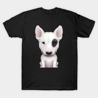 White English Bull Terrier with Black Eye Patch T-Shirt